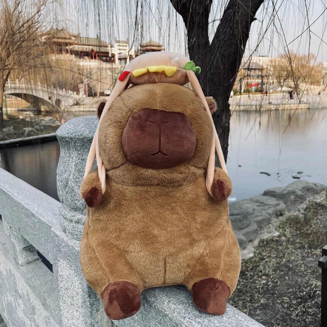 抱枕40cm汉堡卡皮巴拉一个,售后问题联系客服