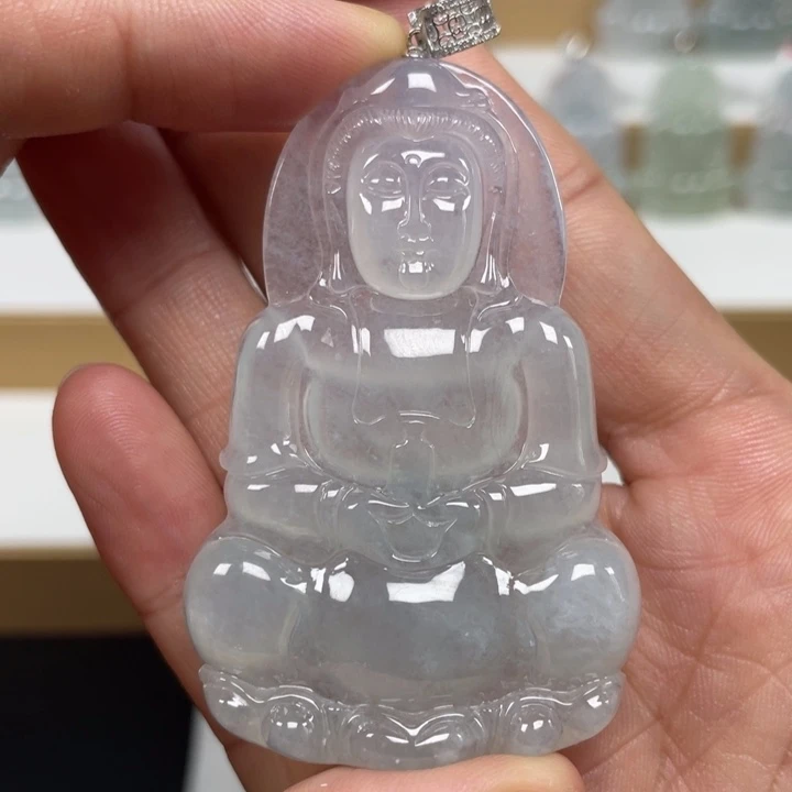颈饰未镶嵌翡翠天然翡翠A货观音72号
