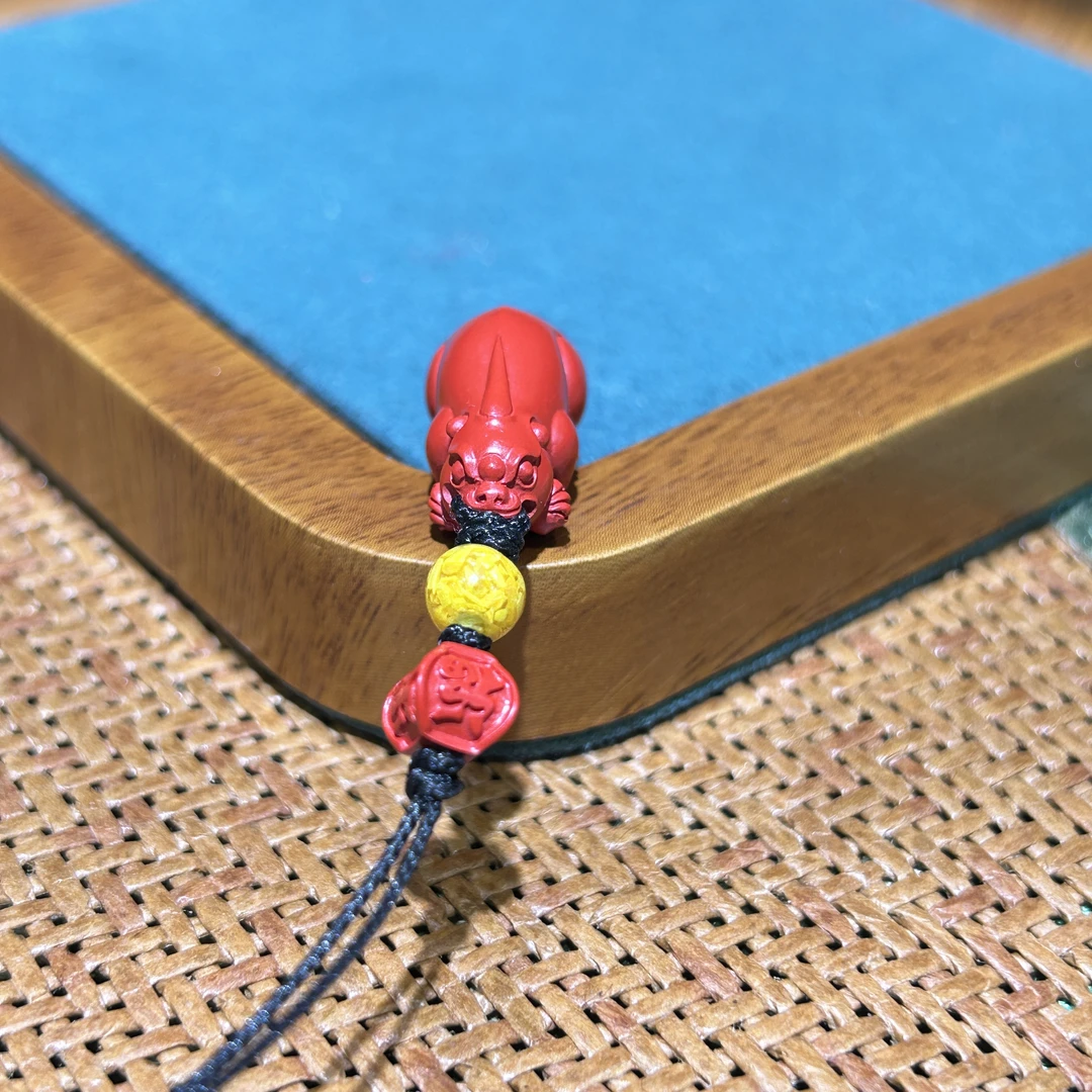 含辰砂工艺品高含量真朱砂水飞红砂貔貅招财平安手机挂291