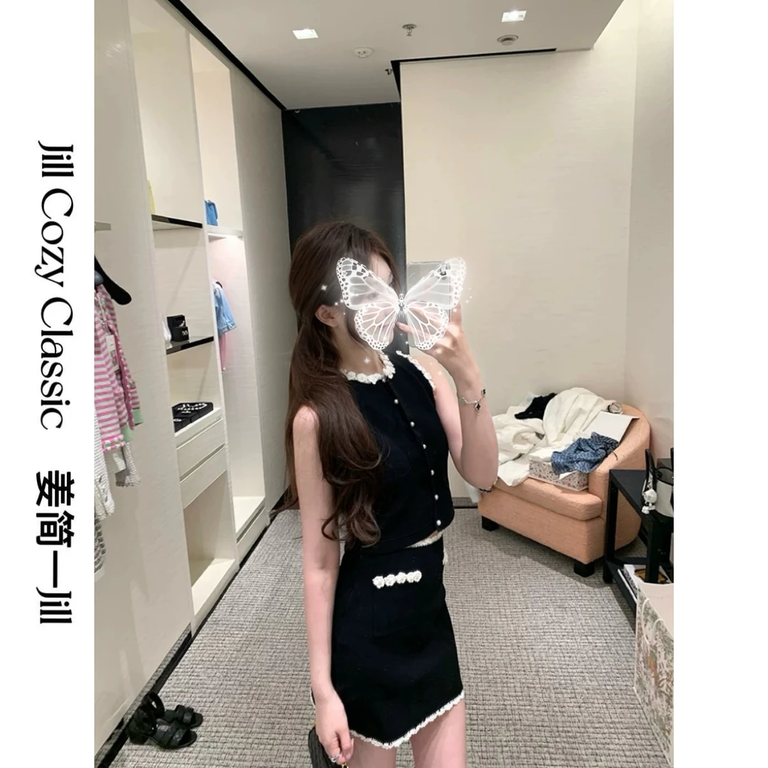 【姜简一JILL】买手店高奢春夏2025设计感花朵立体钩花针织套装910