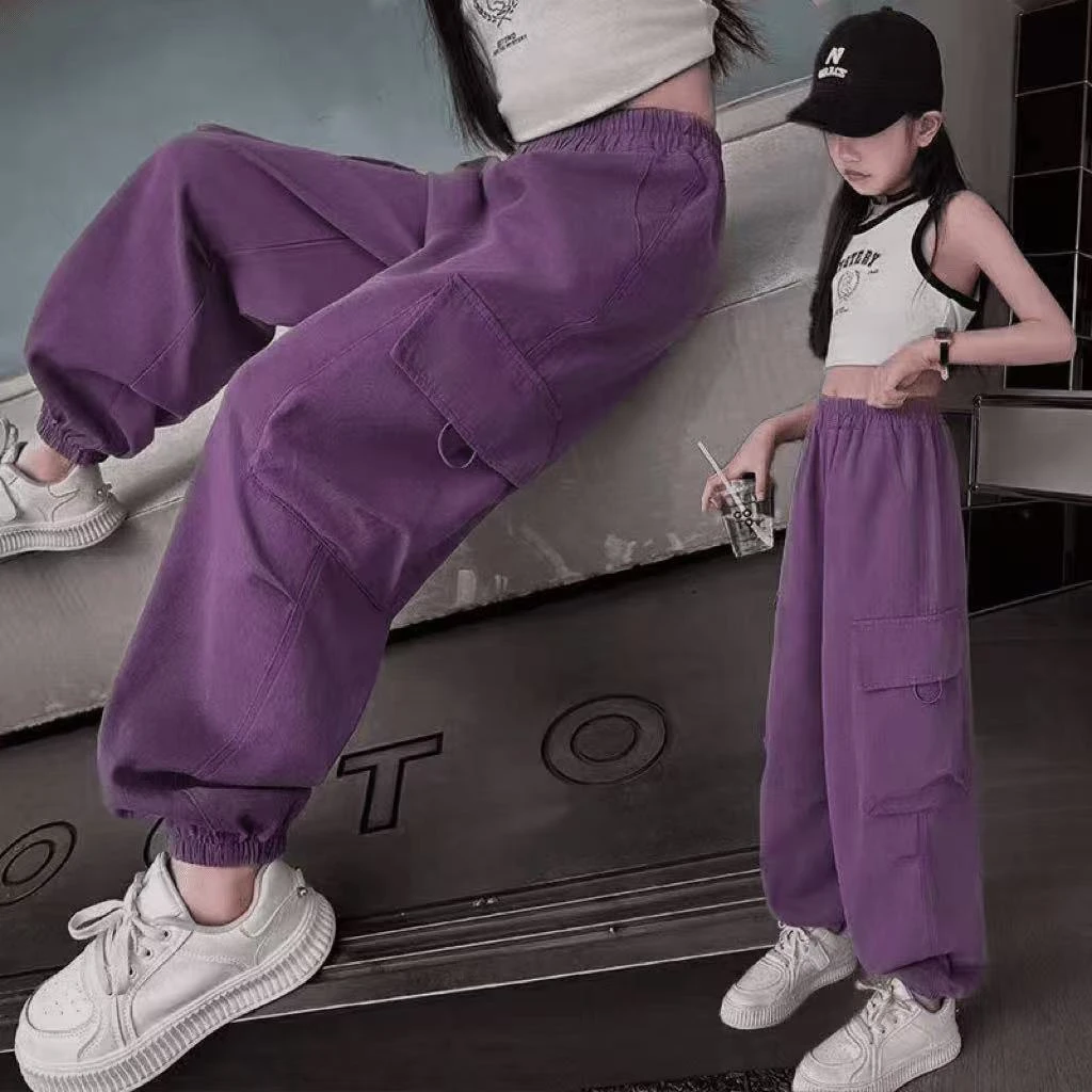 2025春秋儿童工装裤夏季男童休闲裤女童洋气潮裤女宝宝宽松韩版裤