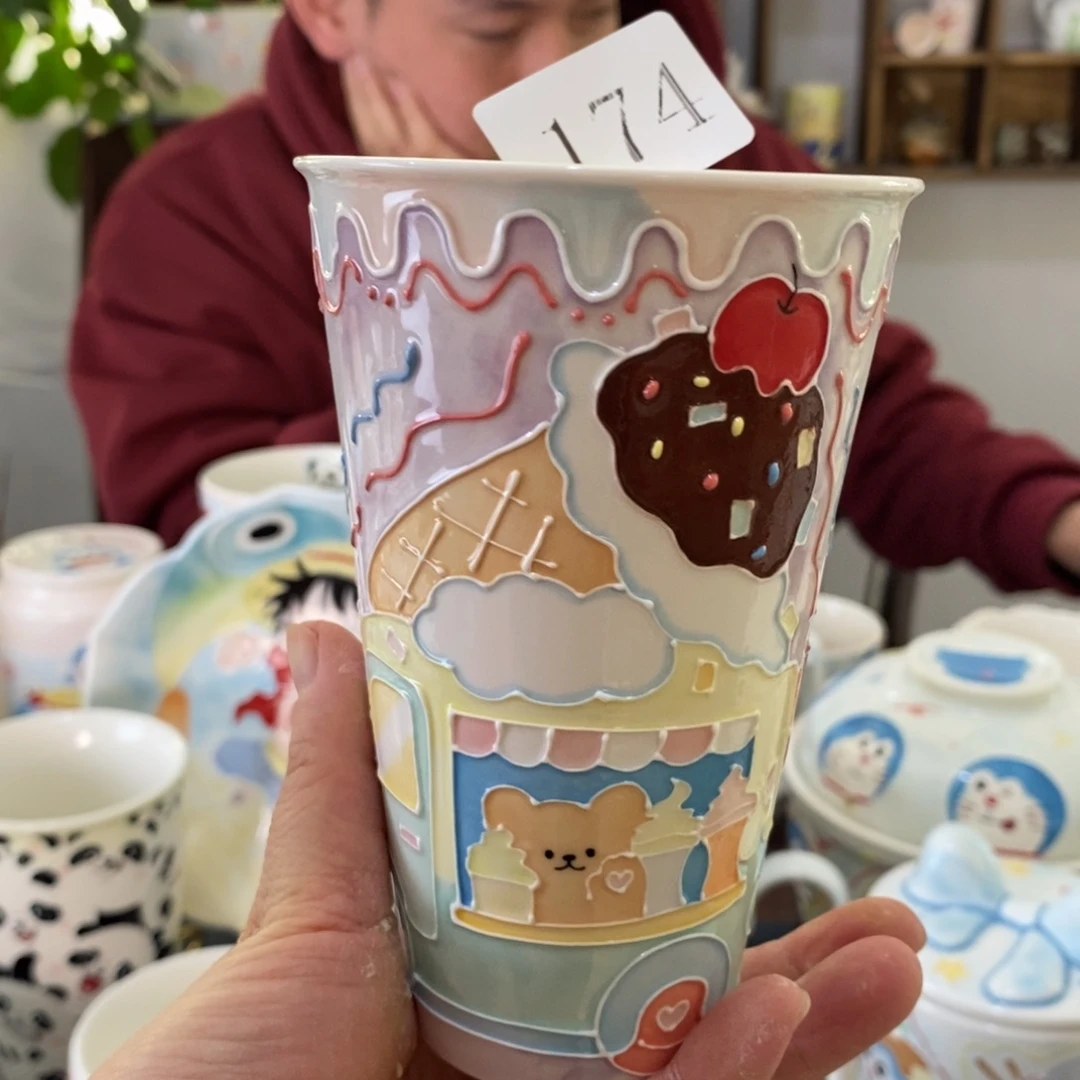 瓷片景德镇釉下彩手绘