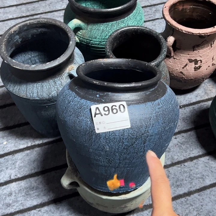 蓝色坛子高20口13默认打孔