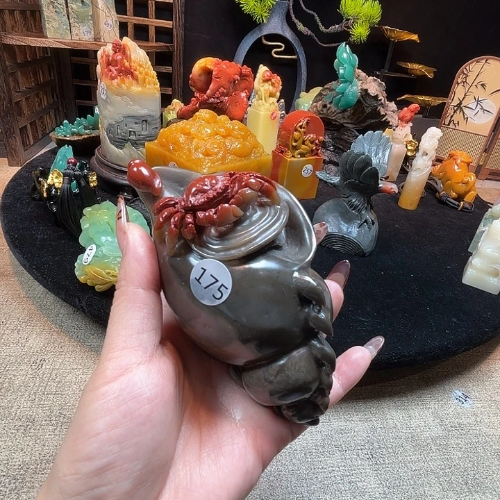 昌化石印石手把件
