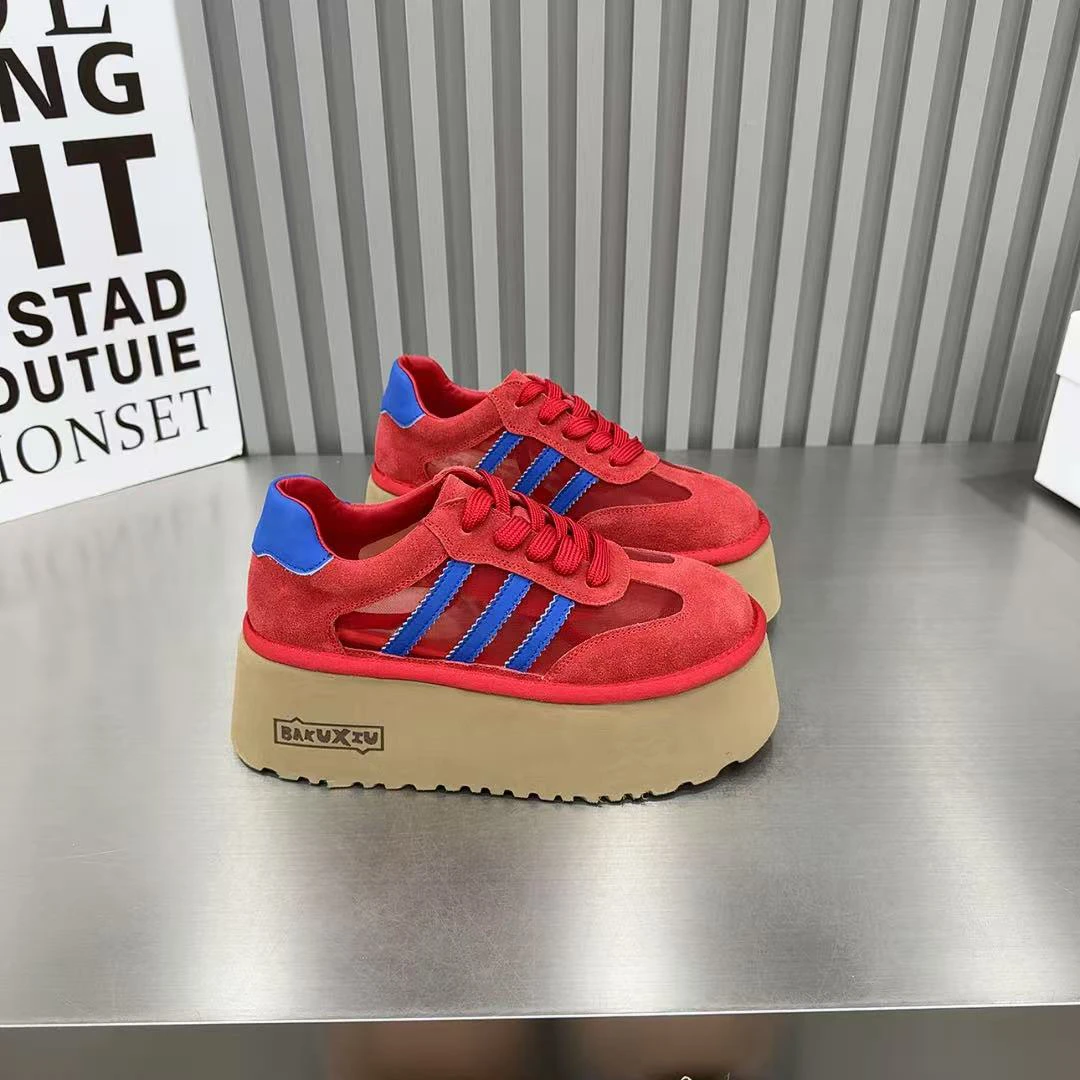 2025年夏季新款厚底增高德训鞋女百搭休闲板鞋运动板鞋1431-5555