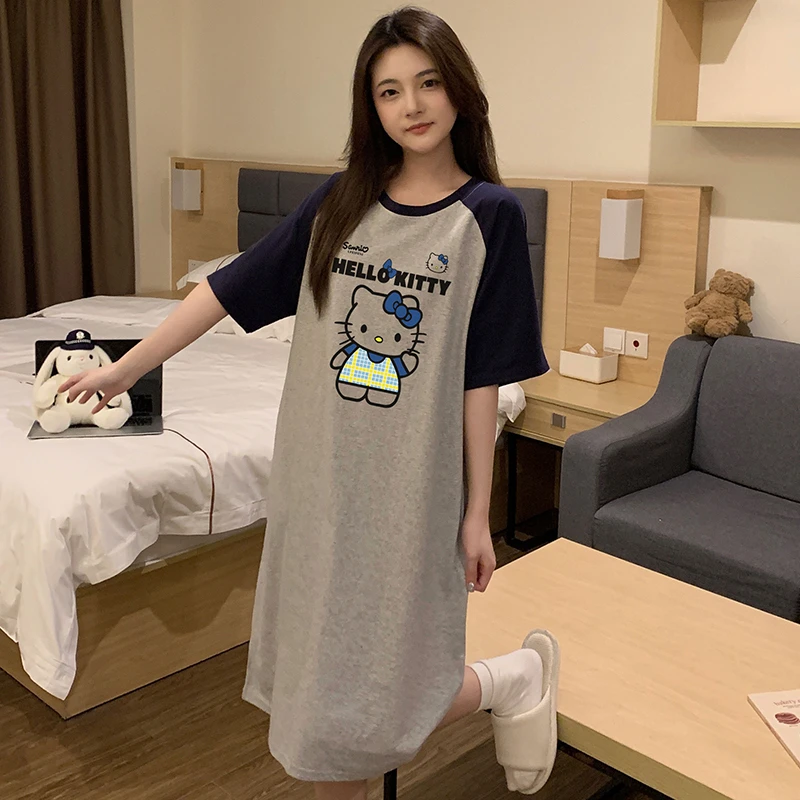 纯棉2025睡裙女新款夏季韩版甜美抑菌连衣裙中长款睡衣大学生居家