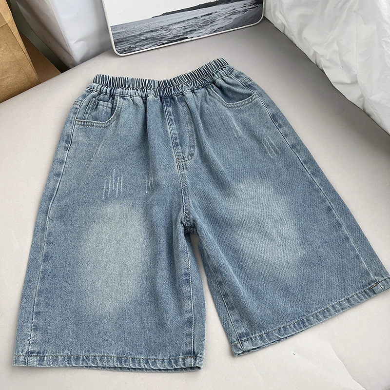 泡泡噜童装儿童夏季新款牛仔中裤短裤