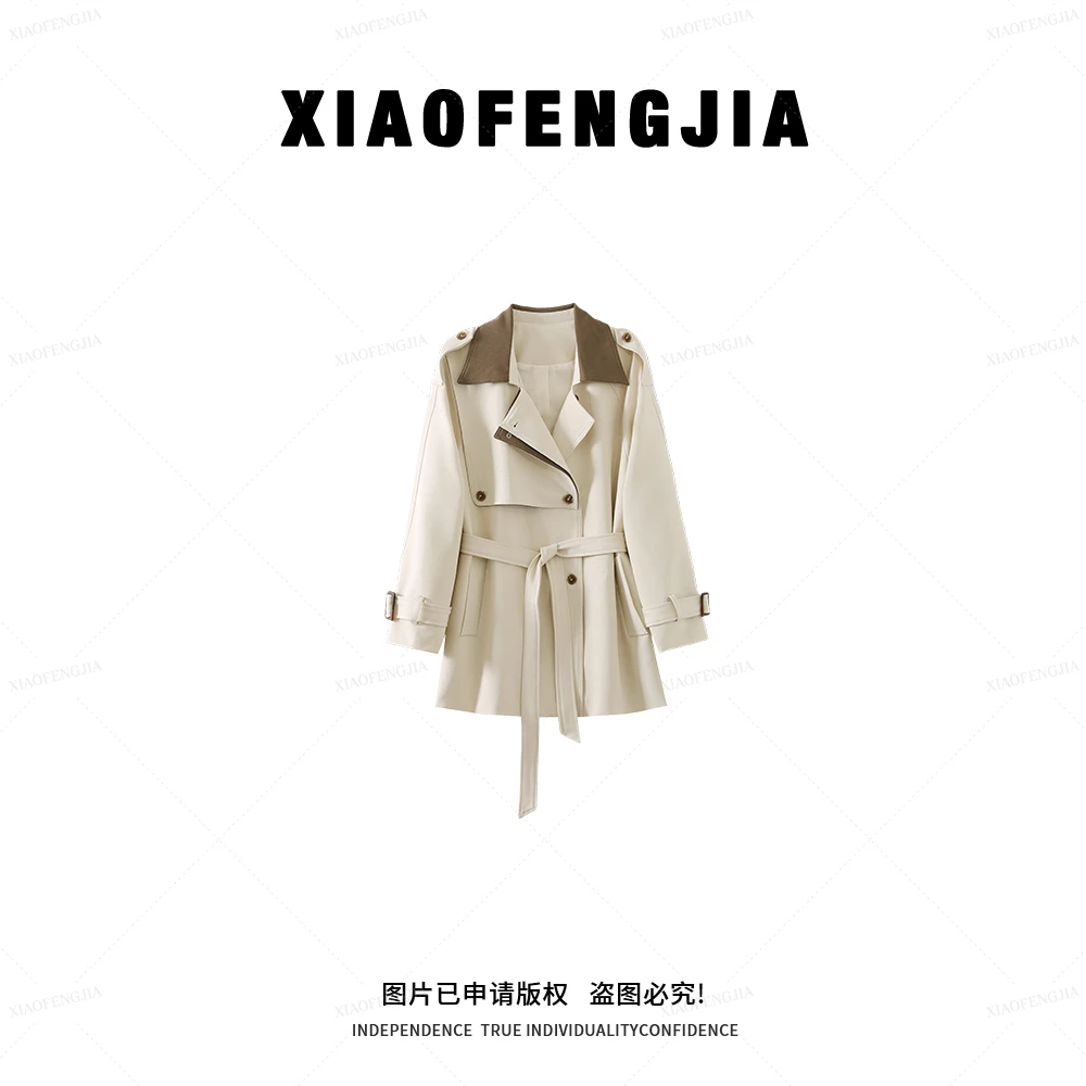 2025秋季新款【四季青小封家轻者】拼接收腰显瘦风衣外套女3061