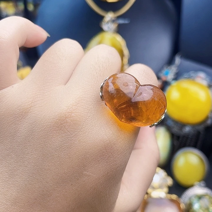 琥珀银S925镶嵌裸石