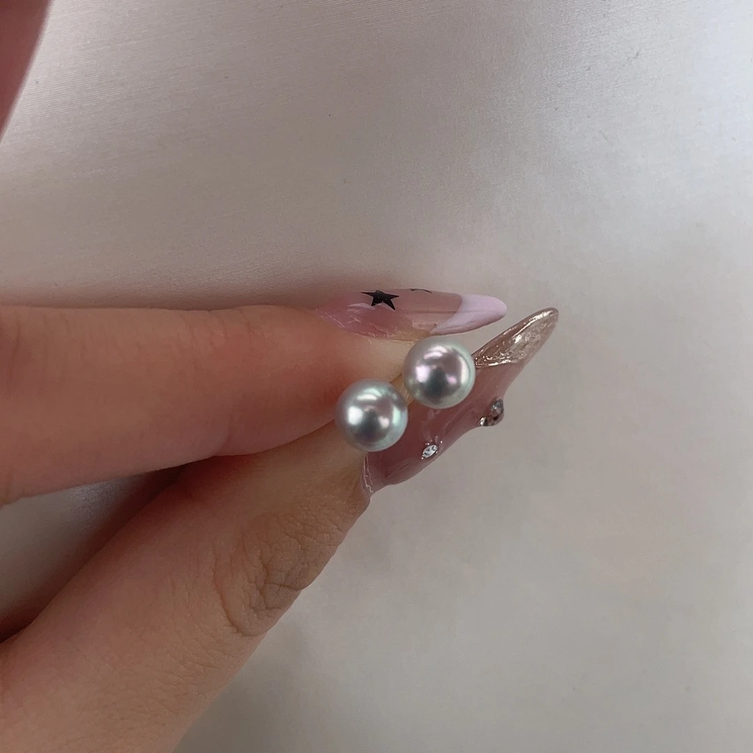 耳饰18K金镶嵌海水珍珠6-6.5mm