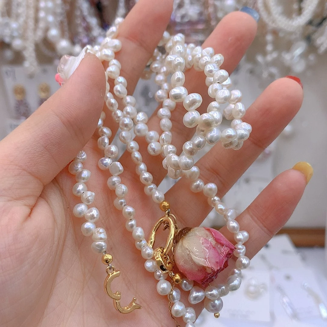 银S925镶嵌淡水珍珠发饰追*