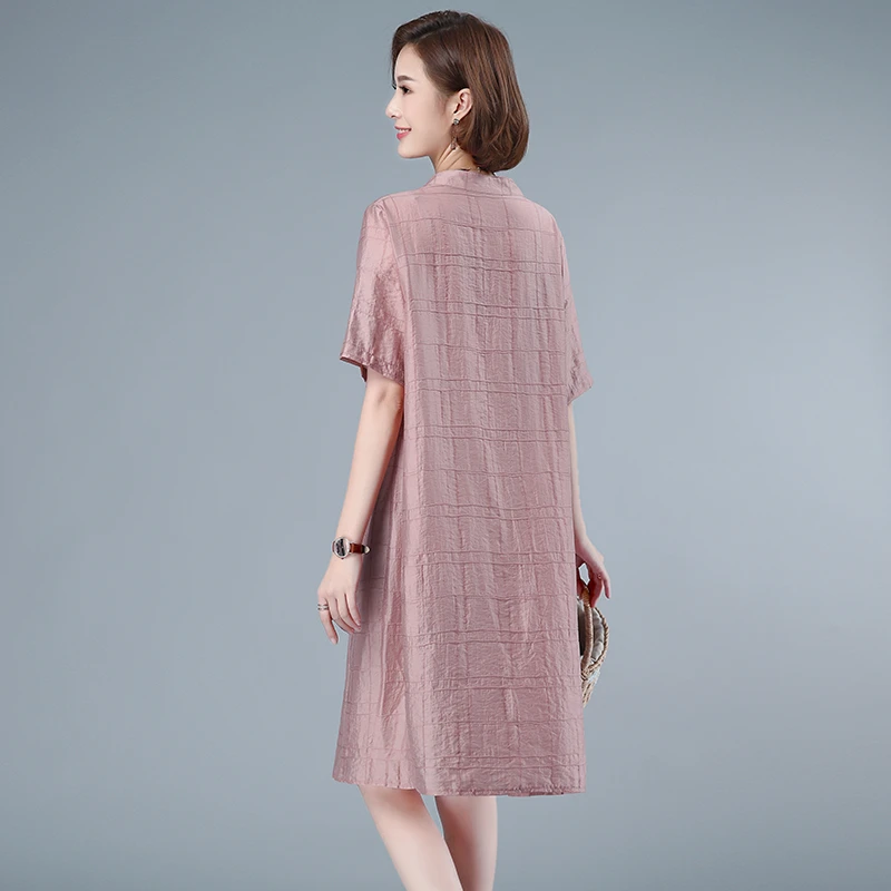 挂脖式荡领夏季早春妈妈款连衣裙夏装连衣裙学院风大码显瘦气质