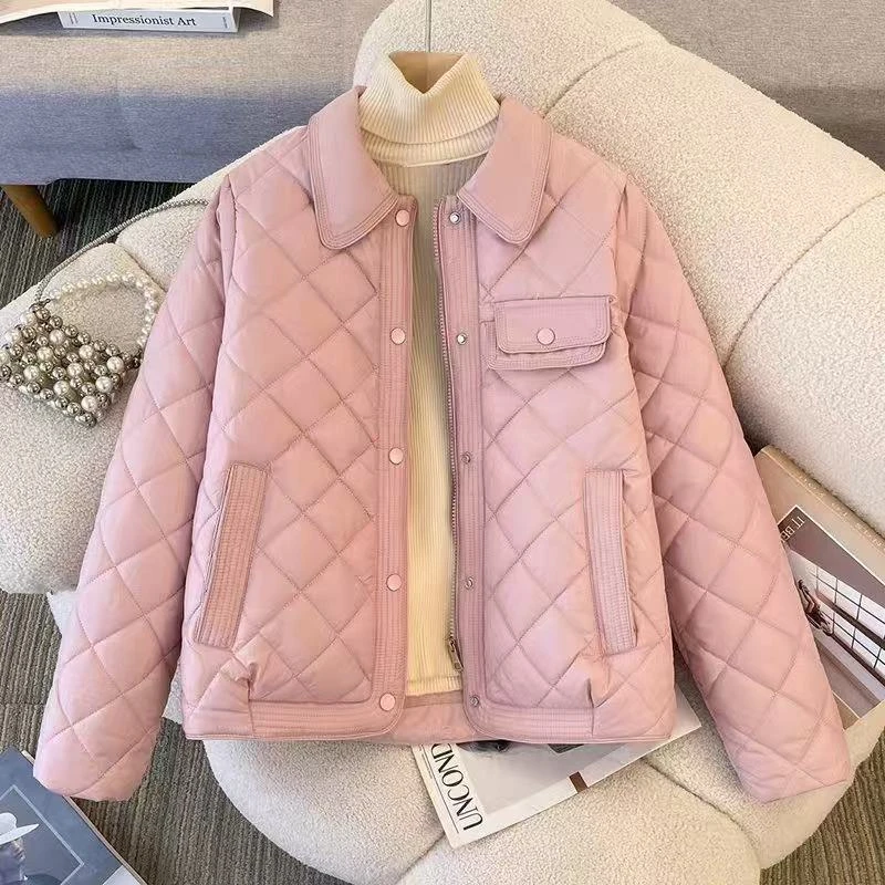 秋冬短款轻薄棉服小香风新款棉衣时尚洋气棉袄小个子保暖外套