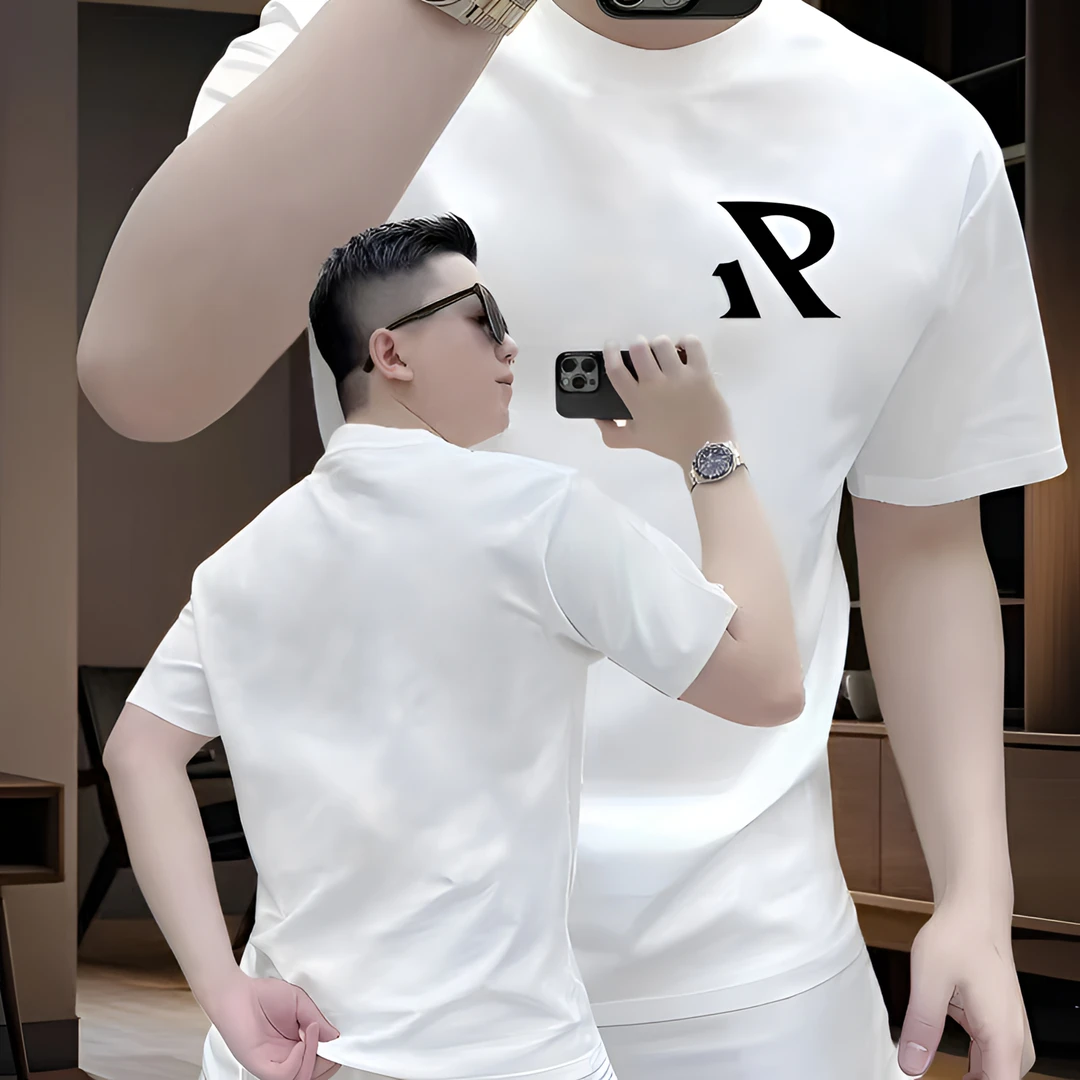 夏季半袖纯棉美式潮牌爆款休闲高档男士短袖t恤2025新款百搭上衣T