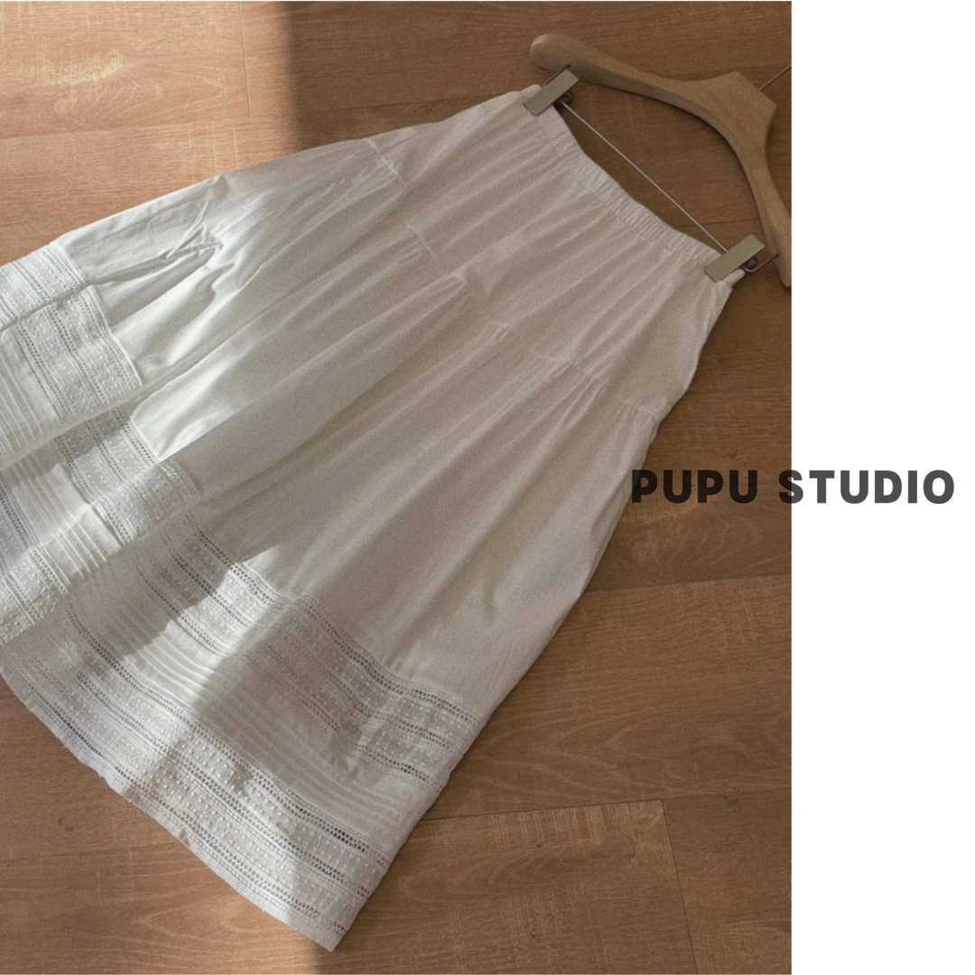 清！不退换！蕾丝花边精梳棉半裙