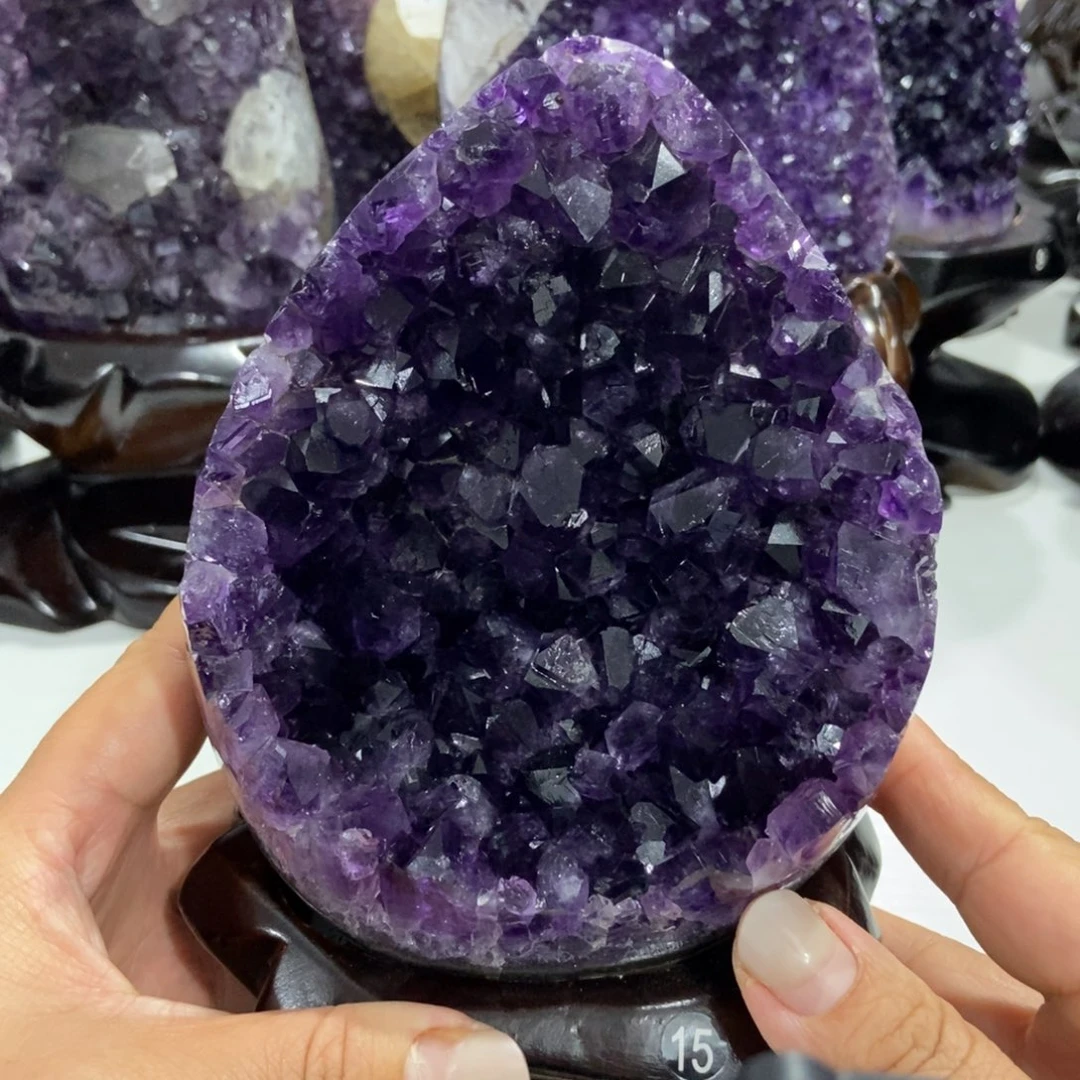 紫晶未镶嵌摆件水晶