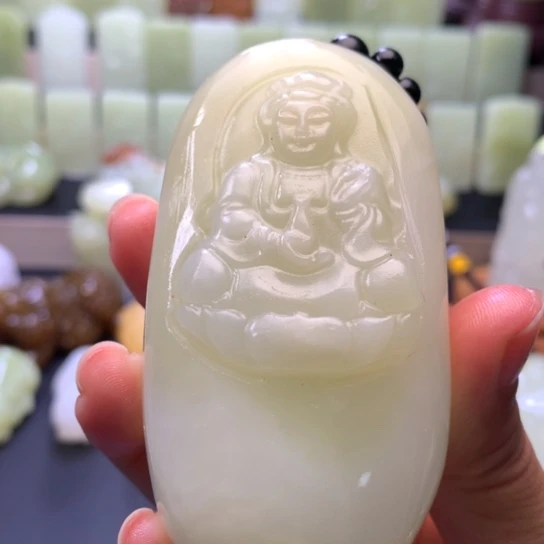 石材方解石手把件
