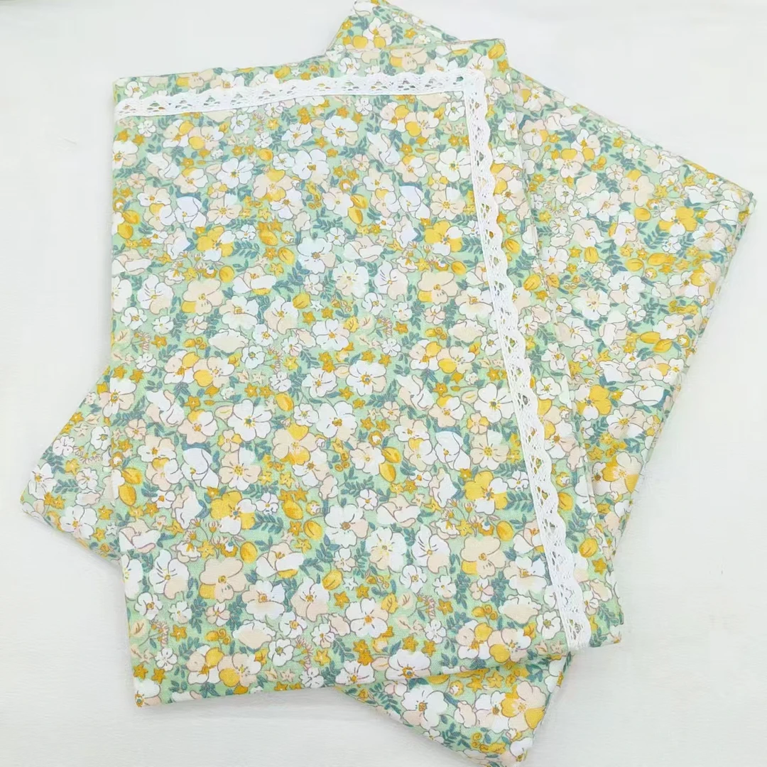 三枚缎卡【三件套 床单+枕套】<田园小碎花-绿>2.3X2.4m<±5cm>