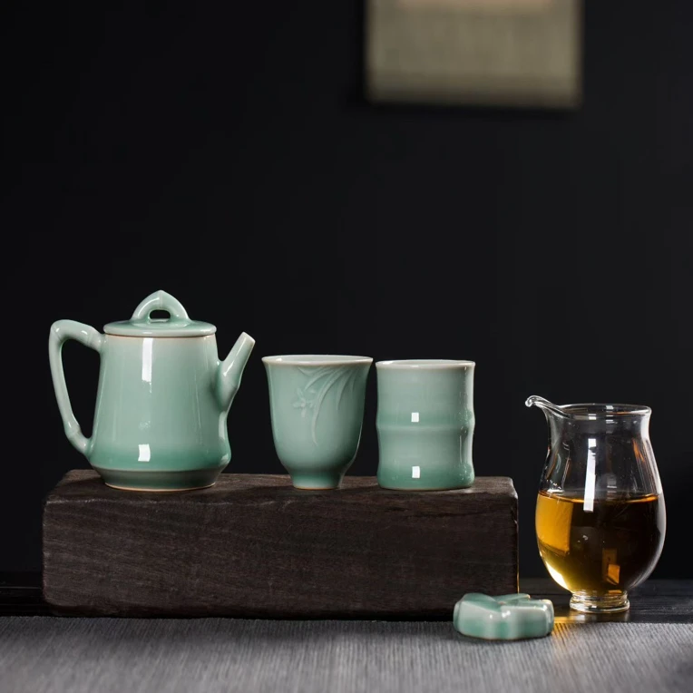龙泉青瓷青竹雅韵茶具创意功夫茶茶具礼品伴手礼
