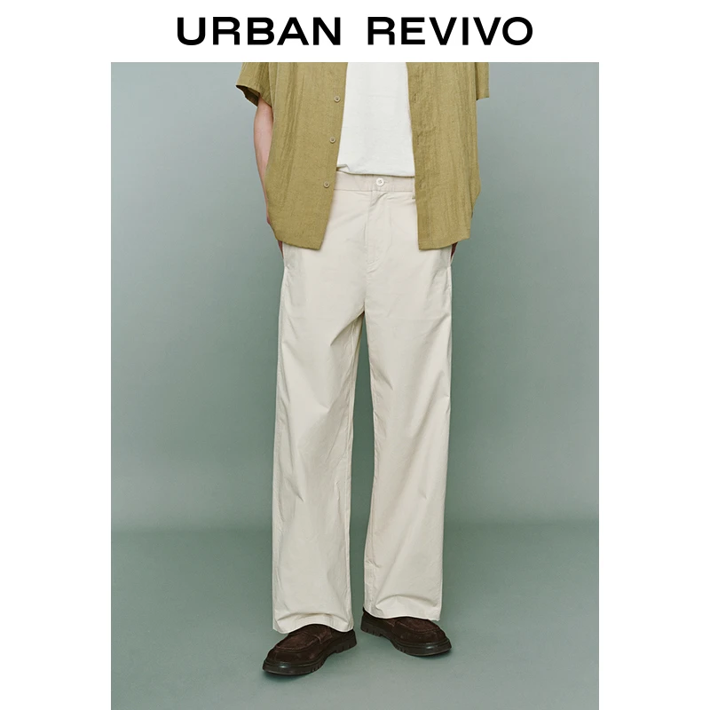 UR2025夏季新款男装时尚休闲轻通勤百搭纯色阔腿裤UMH650004