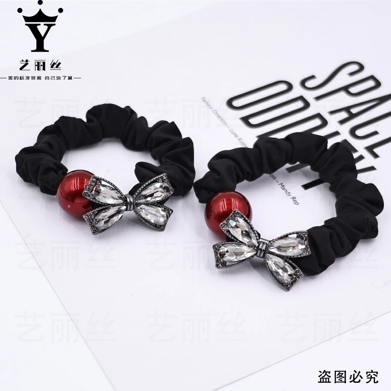 艺丽丝 巴黎王妃 [红糖] 水晶蝴蝶结红珠高级轻奢发圈 YL808