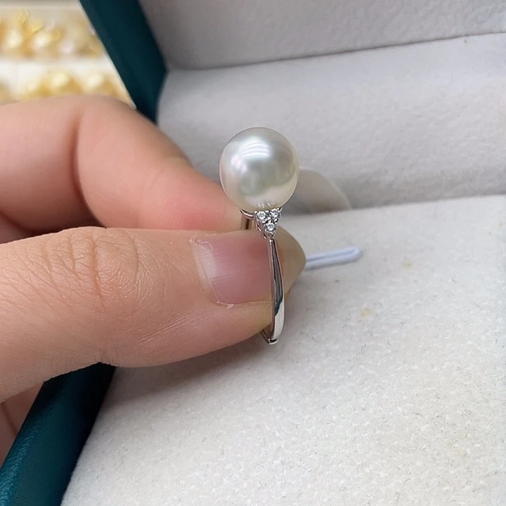 海水珍珠戒指银S925镶嵌