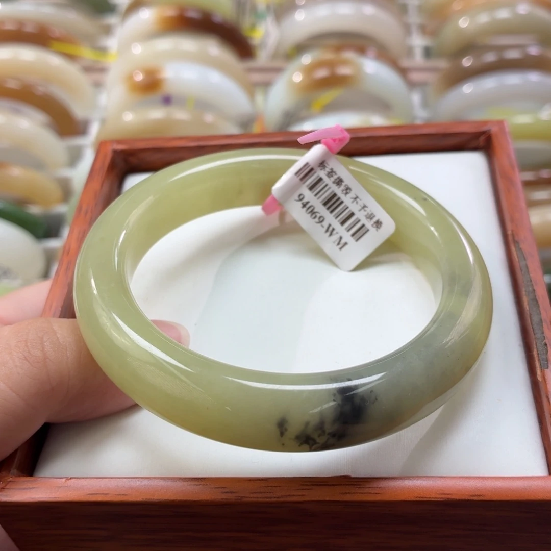 和田玉手镯未镶嵌12 黄口青花57/58