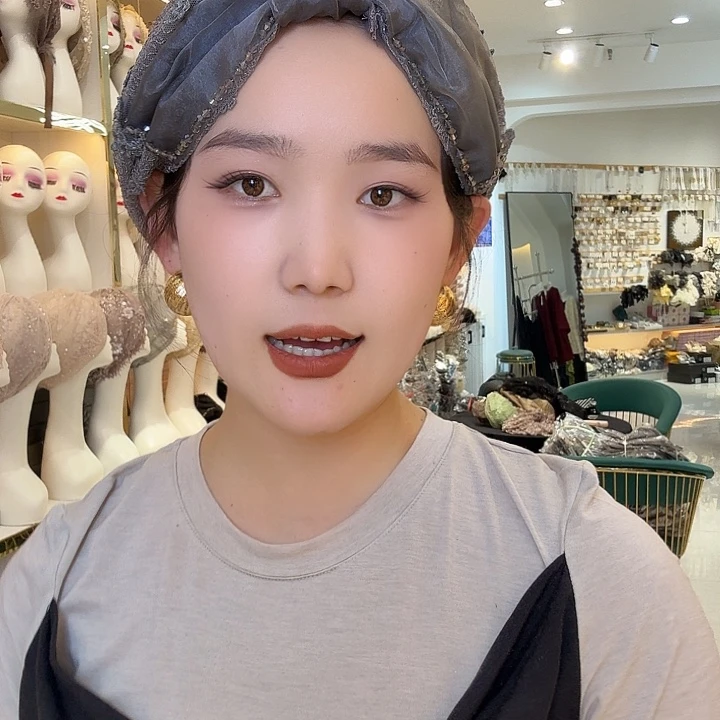 涤纶（聚酯纤维）灰色高级发带帽子88