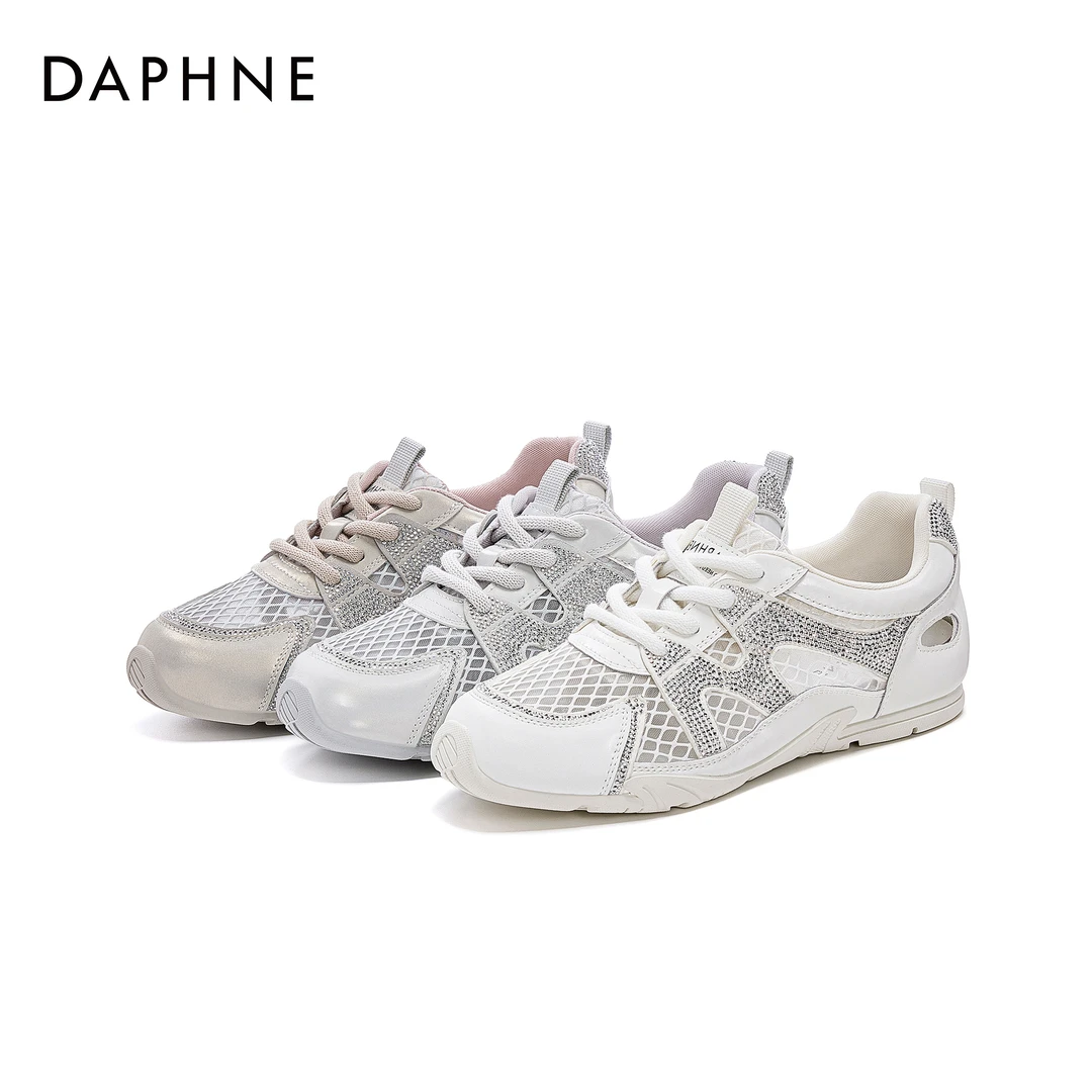 【达芙妮】25年夏季新款网面休闲透气德训鞋小众款阿甘鞋