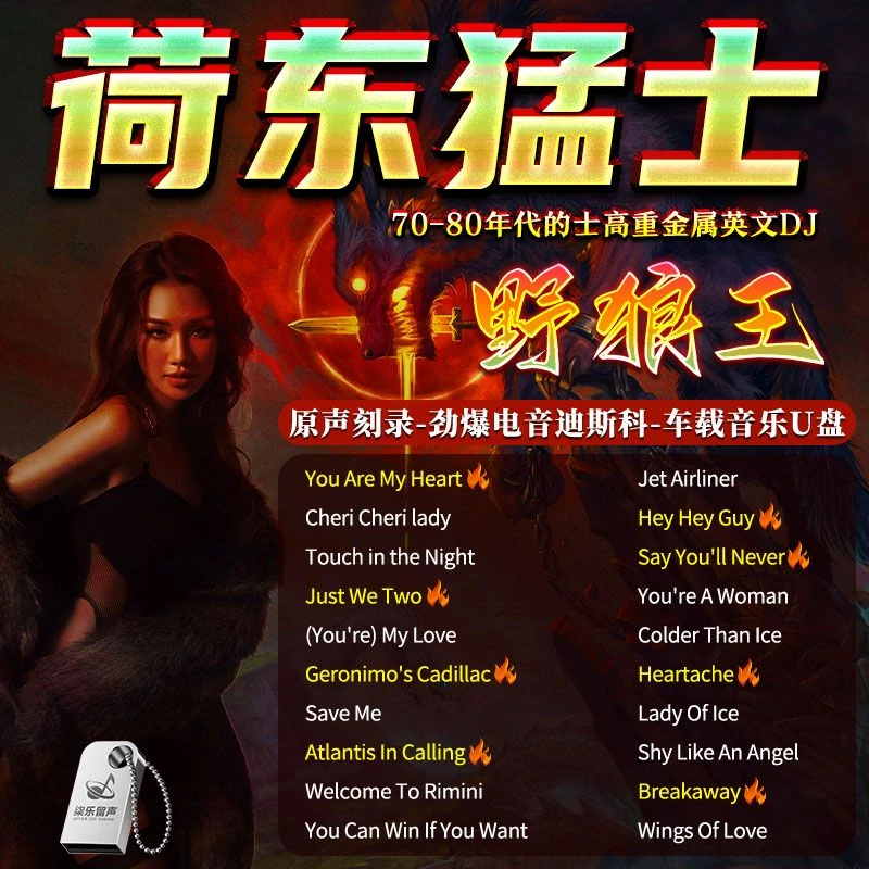 荷东猛士DJ劲爆舞曲车载U盘野狼王的士高无损高音质汽车用优盘MP3