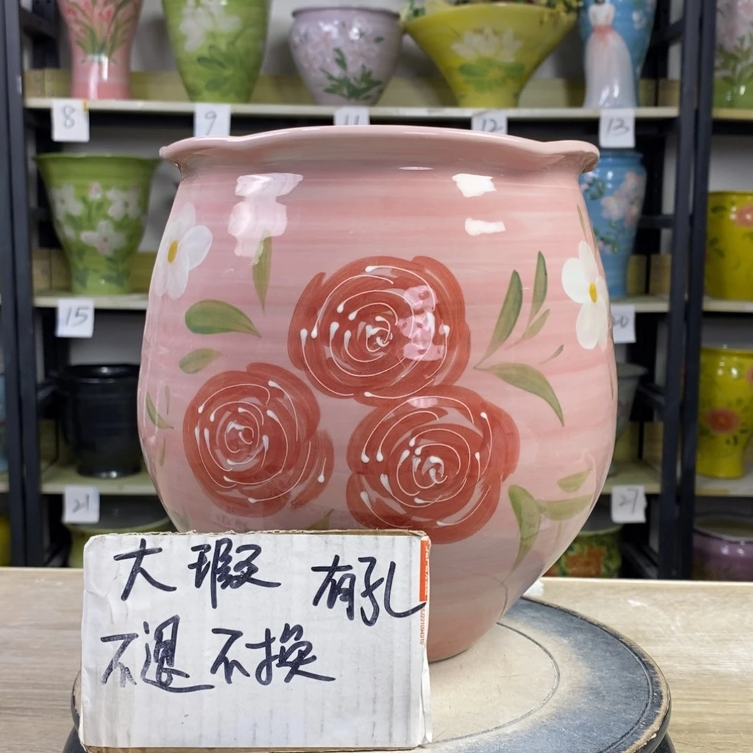 景德镇手工手绘陶瓷花盆