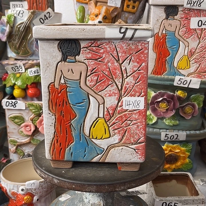 粗陶材质多肉花盆