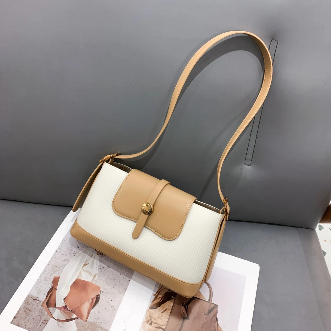 【芝麻集】SKL-S012-米白RAIN.CUN简约单肩腋下手提斜跨女包