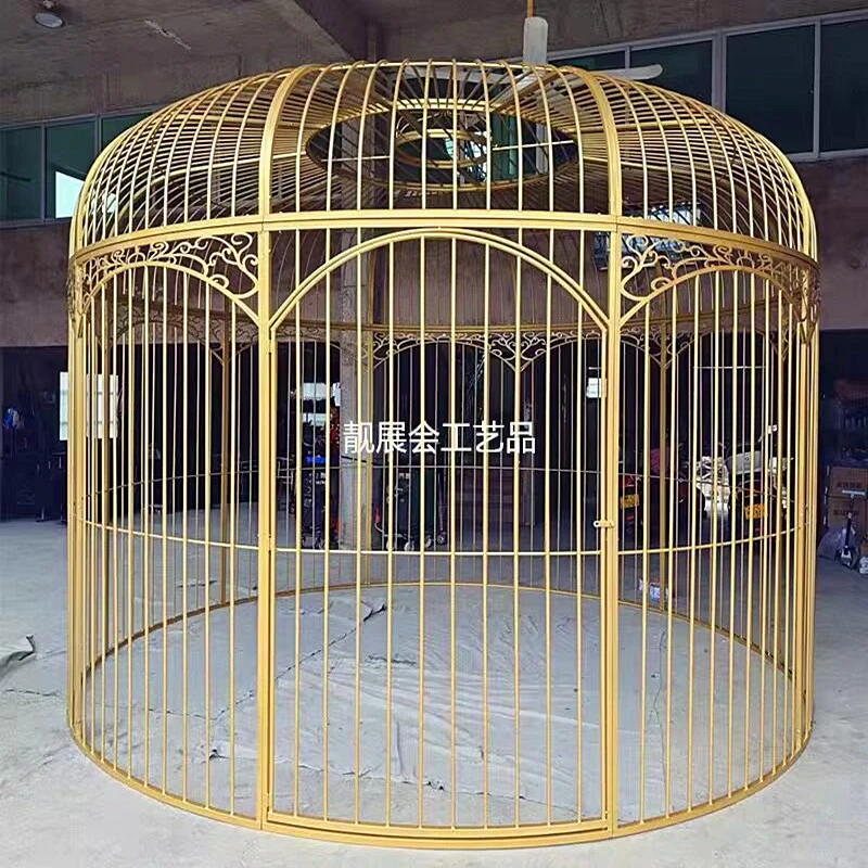 铁艺特大号加网鸟笼鹦鹉鸟笼户外大型超大巨型鸟笼装饰孔雀养鸟笼