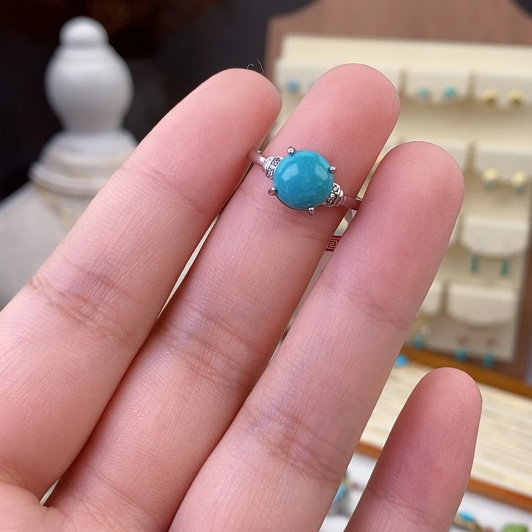 绿松石戒指银S925镶嵌