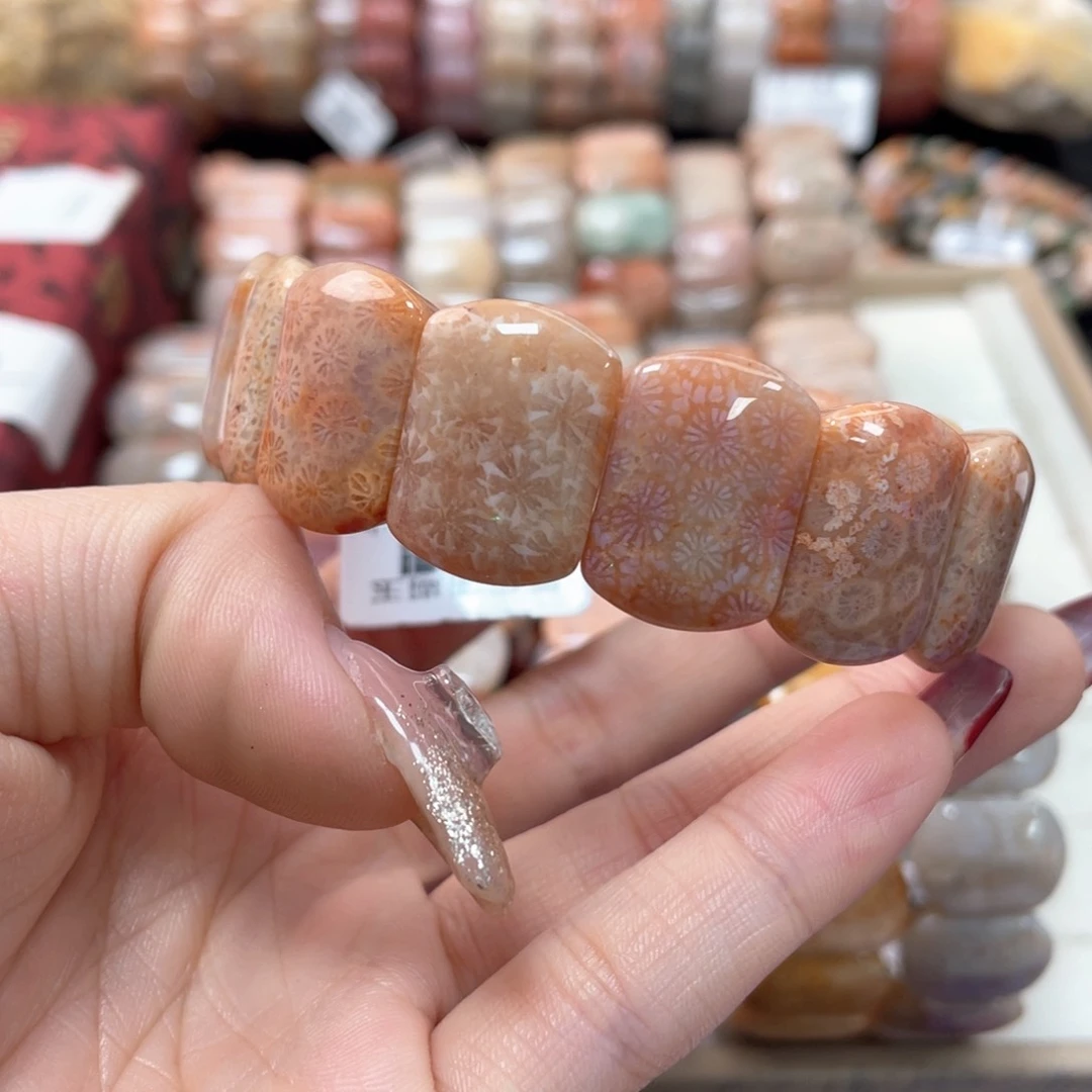 硅化珊瑚（珊瑚玉）手链未镶嵌起**品434