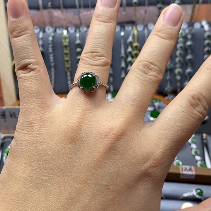 翡翠颈饰银S925镶嵌无证书/假一赔四