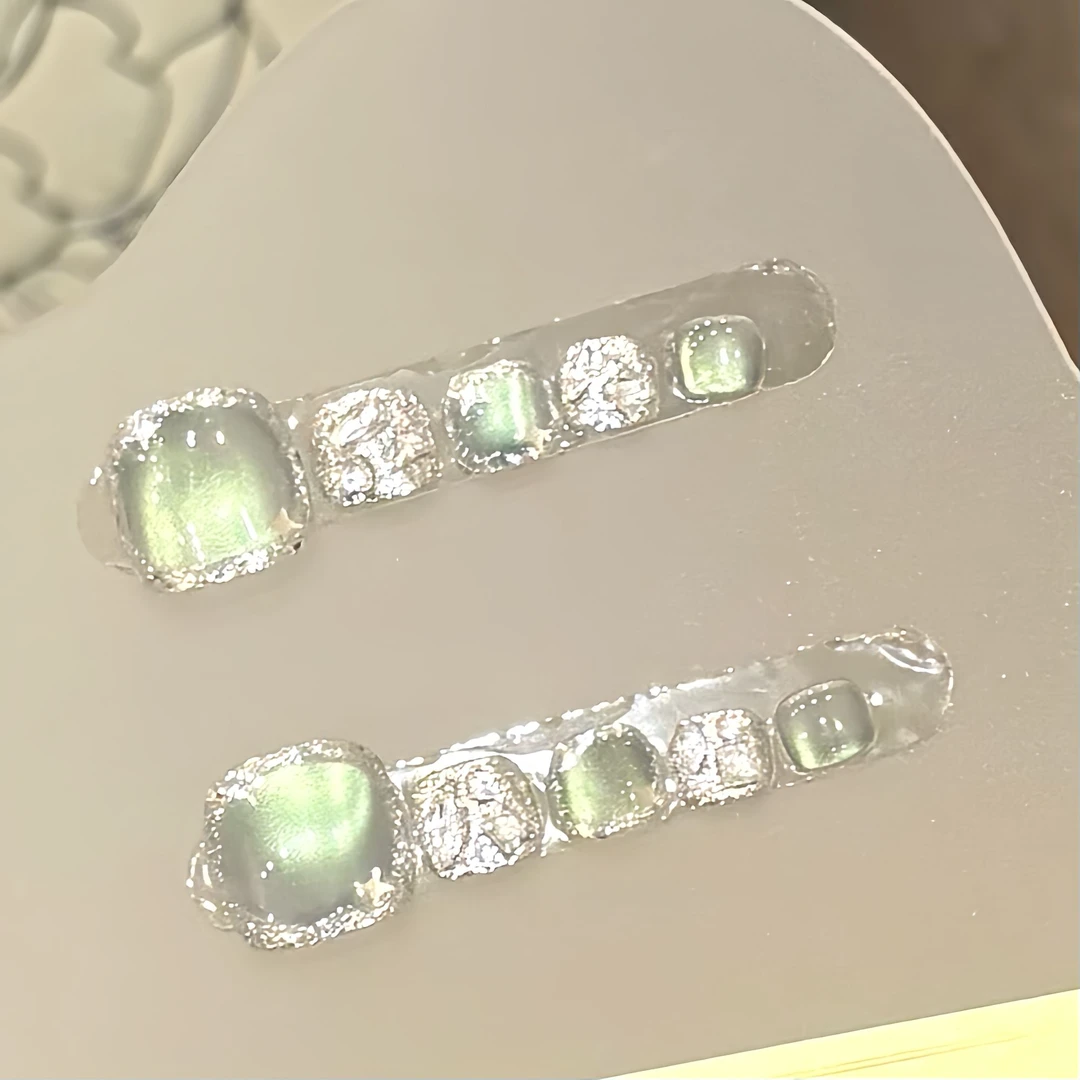 青柚冰晶（脚甲12片装）-茉莉Molly轻奢手工穿戴甲