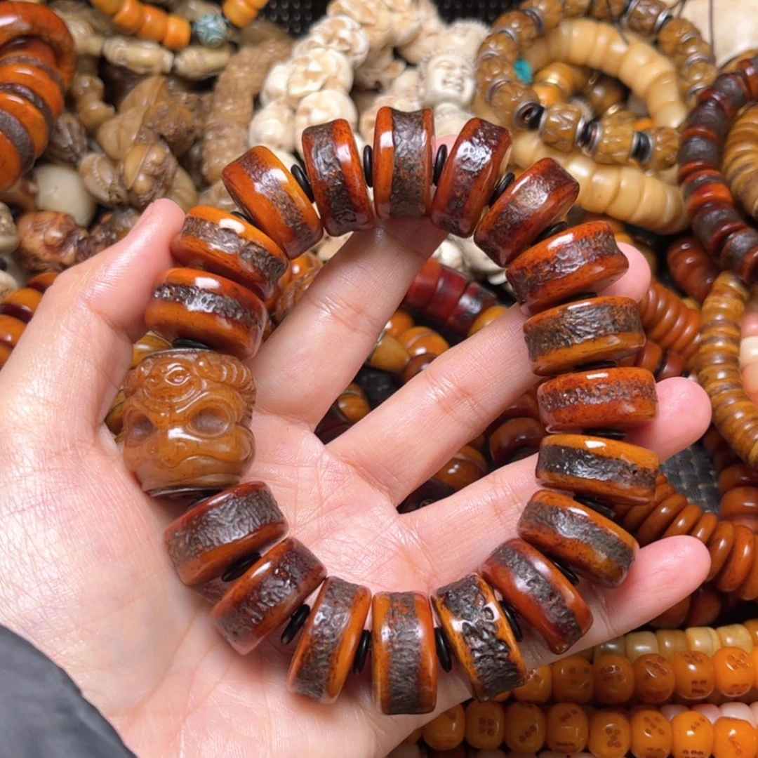 【闪购商品】牛骨手串/手链牛骨红21×18颗