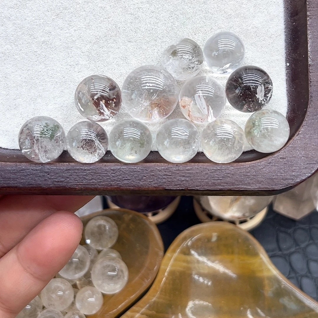 珠宝半成品未镶嵌水晶34 幽灵球12-16mm（一盘）