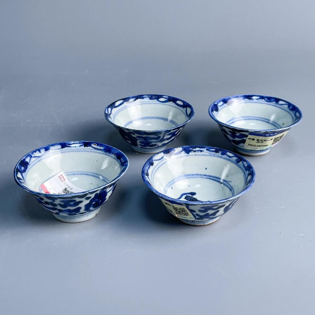 民国 青花杯一套四只-M25LI007268-03