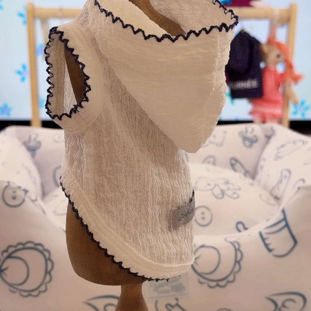 毛衣Xs连帽狗牙边