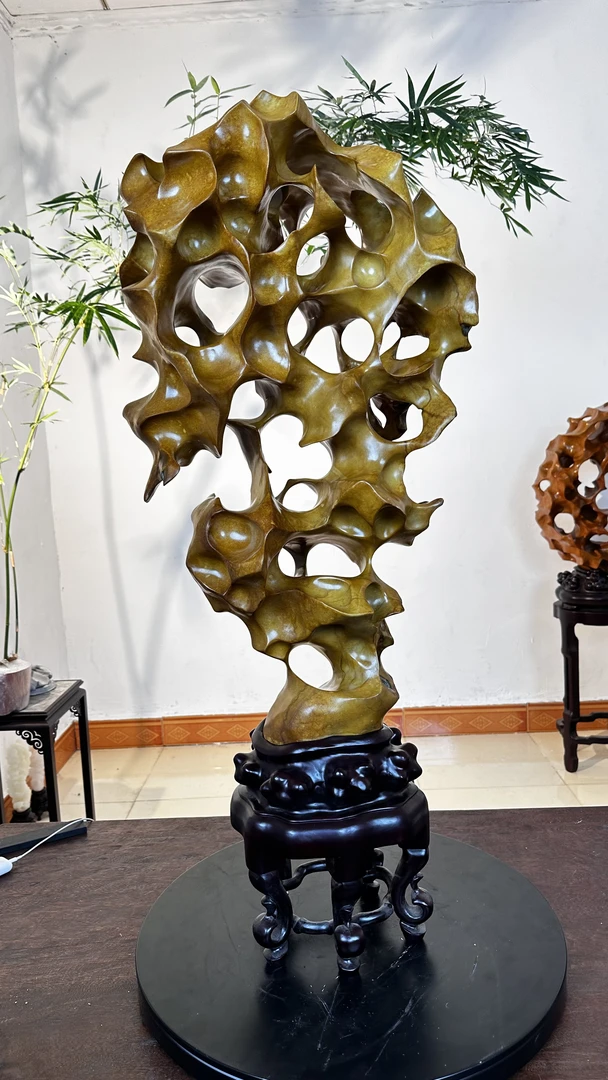 中式风格家居玄关装饰观赏太湖石庭院造景奇石收藏