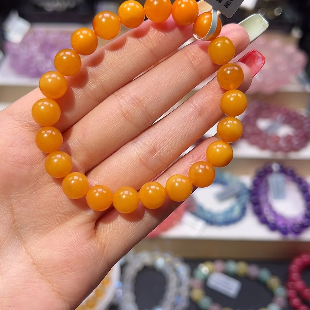 未镶嵌蜜蜡手串收藏级鸡油黄蜜蜡