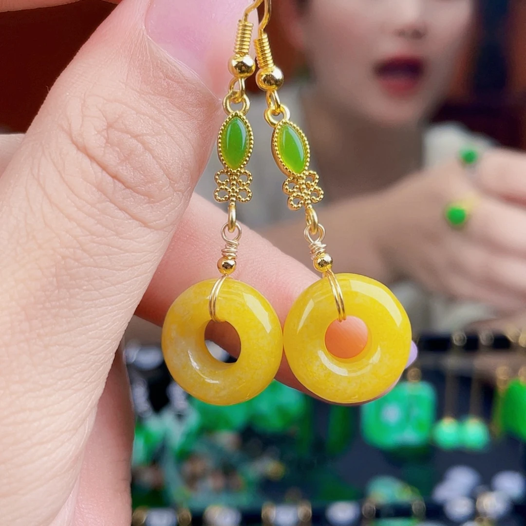 翡翠未镶嵌耳饰饰品