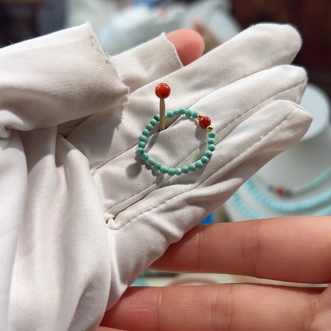 南红玛瑙未镶嵌01小米珠戒圈卡2+