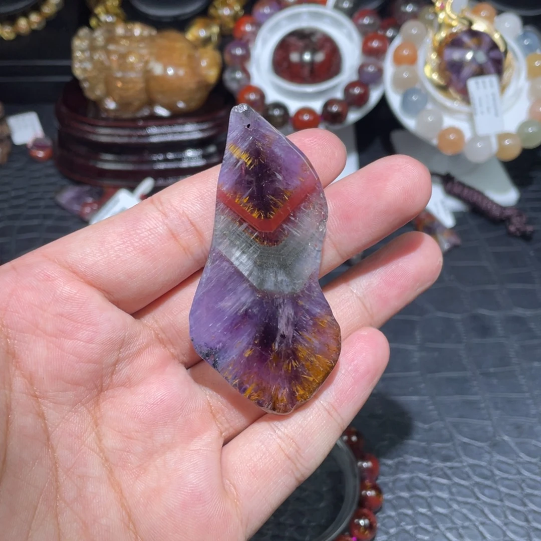 水晶未镶嵌颈饰极光23原石吊坠