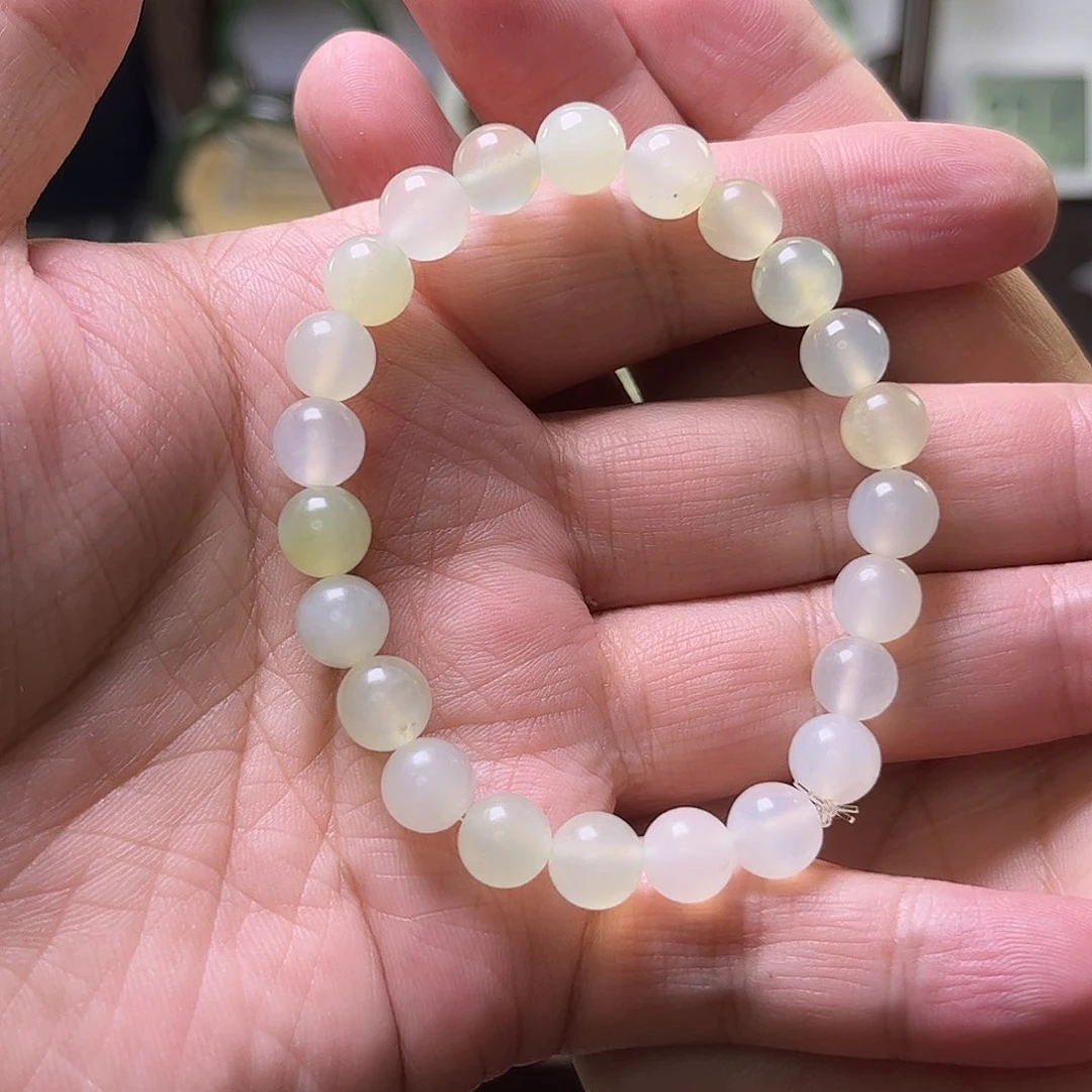 问***置合金蛇纹石玉手链