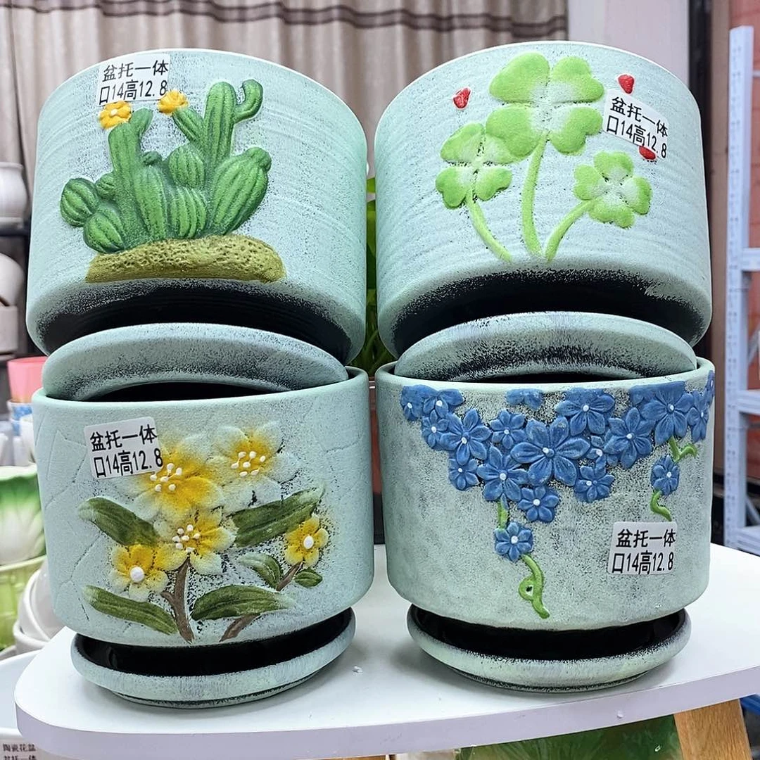 陶瓷@陶瓷花盆@@春暖花开