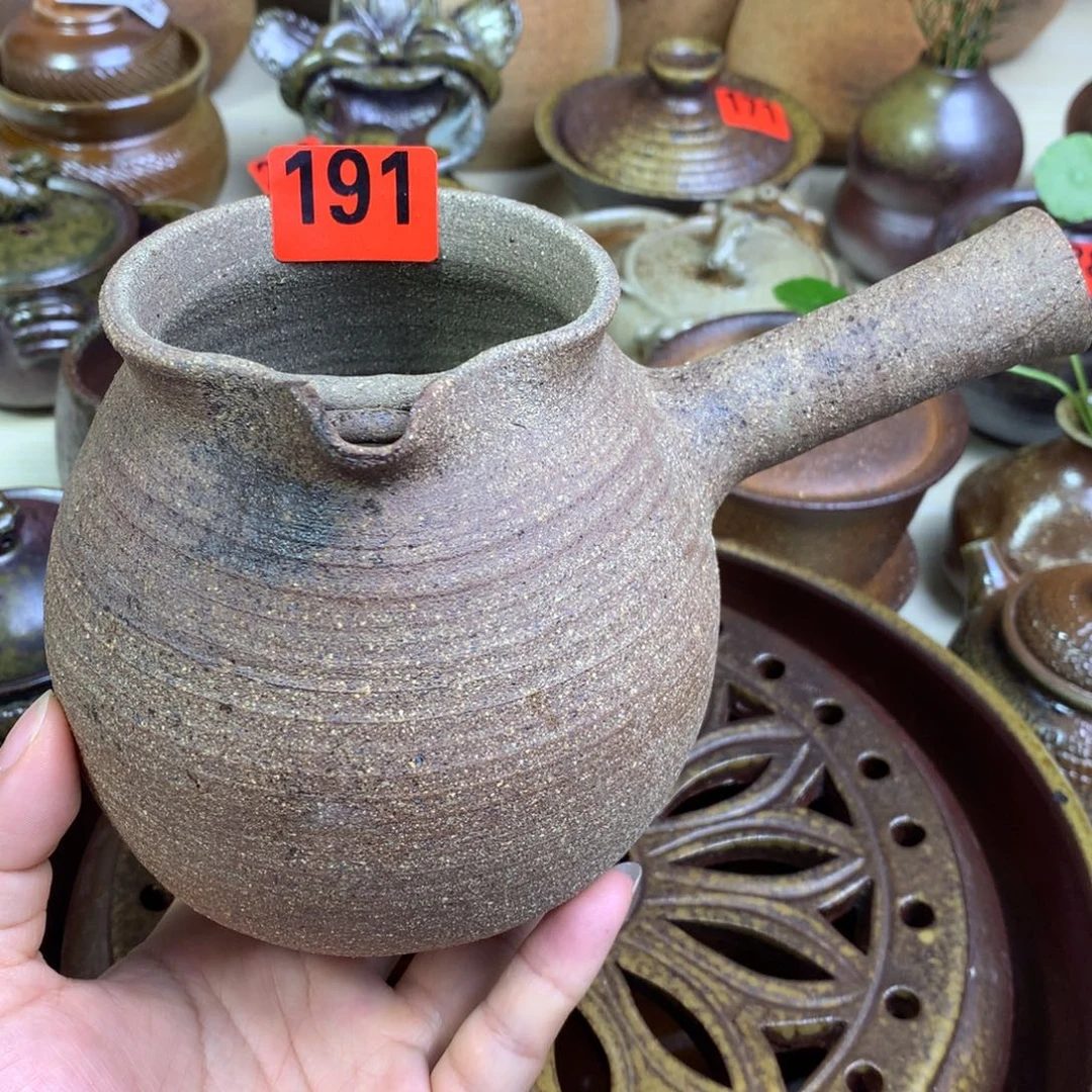 柴烧粗陶烤茶罐700毫升左右一物一拍